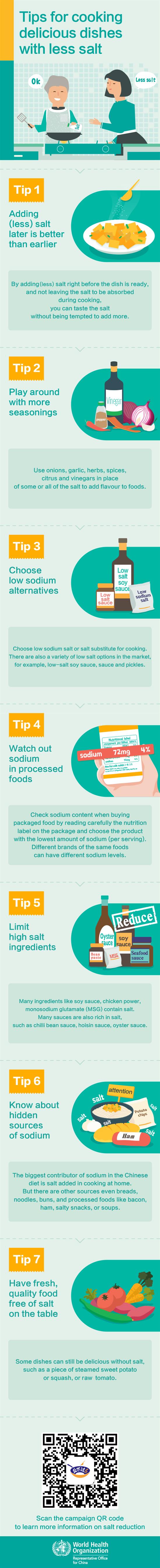 Tips for cooking delicious dishes with less salt