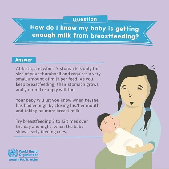 Knowing if baby is getting enough milk from breastfeeding